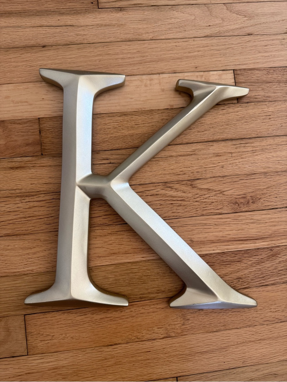 Large Gold Metallic decorative monogram “K” Wall Decor Accent